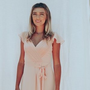 Baby Pink Dress w/ Flutter Sleeves